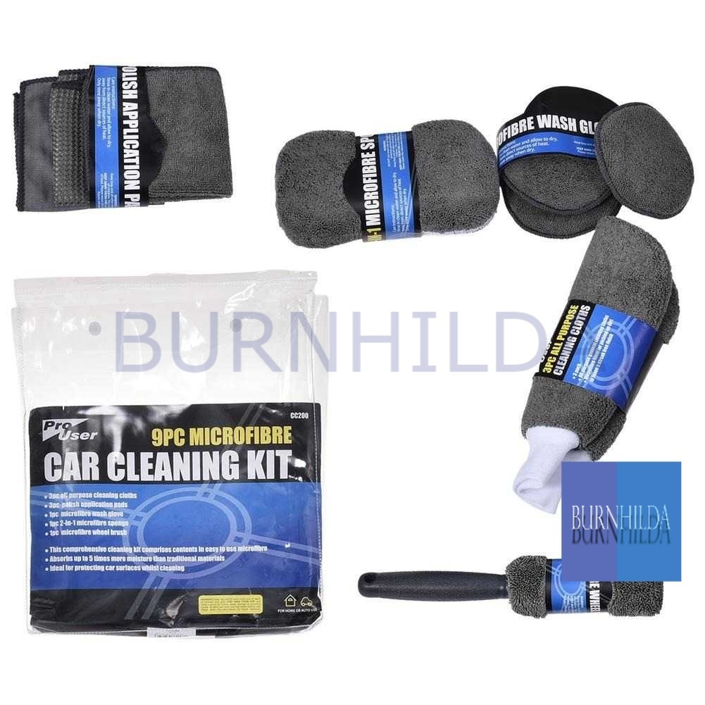 Car Wash Cleaning Kit Spons Cuci Mobil 9 PCS accesoris motor mobil burnhilda