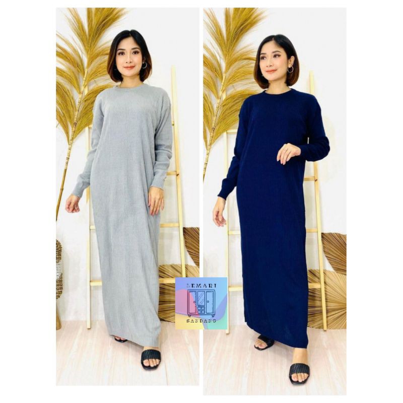 GAMIS RAJUT BAJU MUSLIM WANITA LENGAN PANJANG