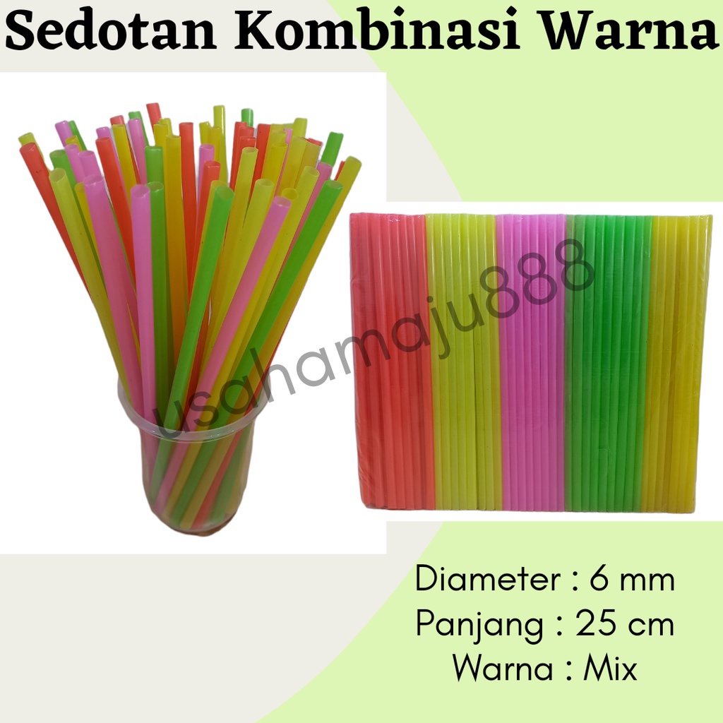 Sedotan Plastik Kombinasi Warna Warni Sedotan Es Panjang Murah