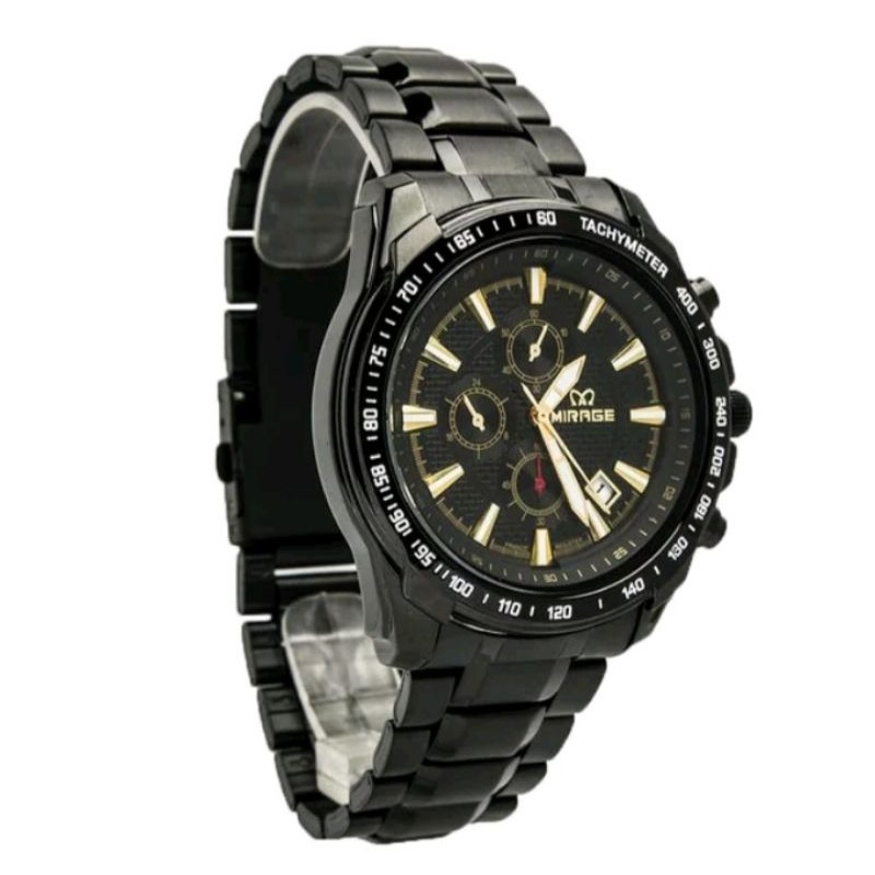 jam tangan pria;MIRAGE M8305BRP-Lhitam full-ORIGINAL WATER RESISTANT~TGL~STAINLESS