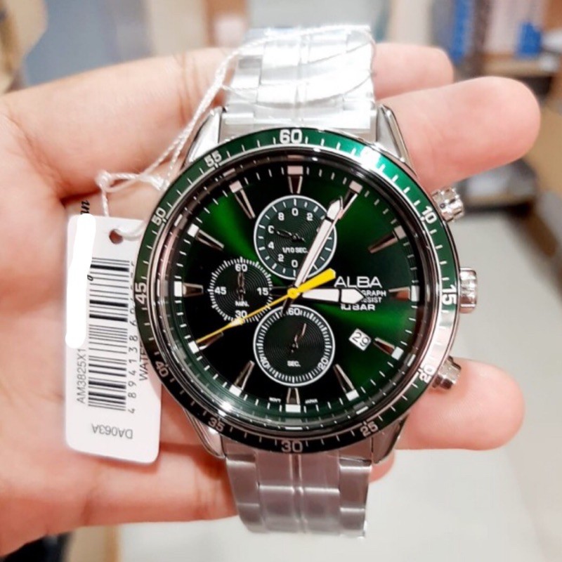 ALBA AM3825 Active Chronograph Stopwatch Green ORIGINAL