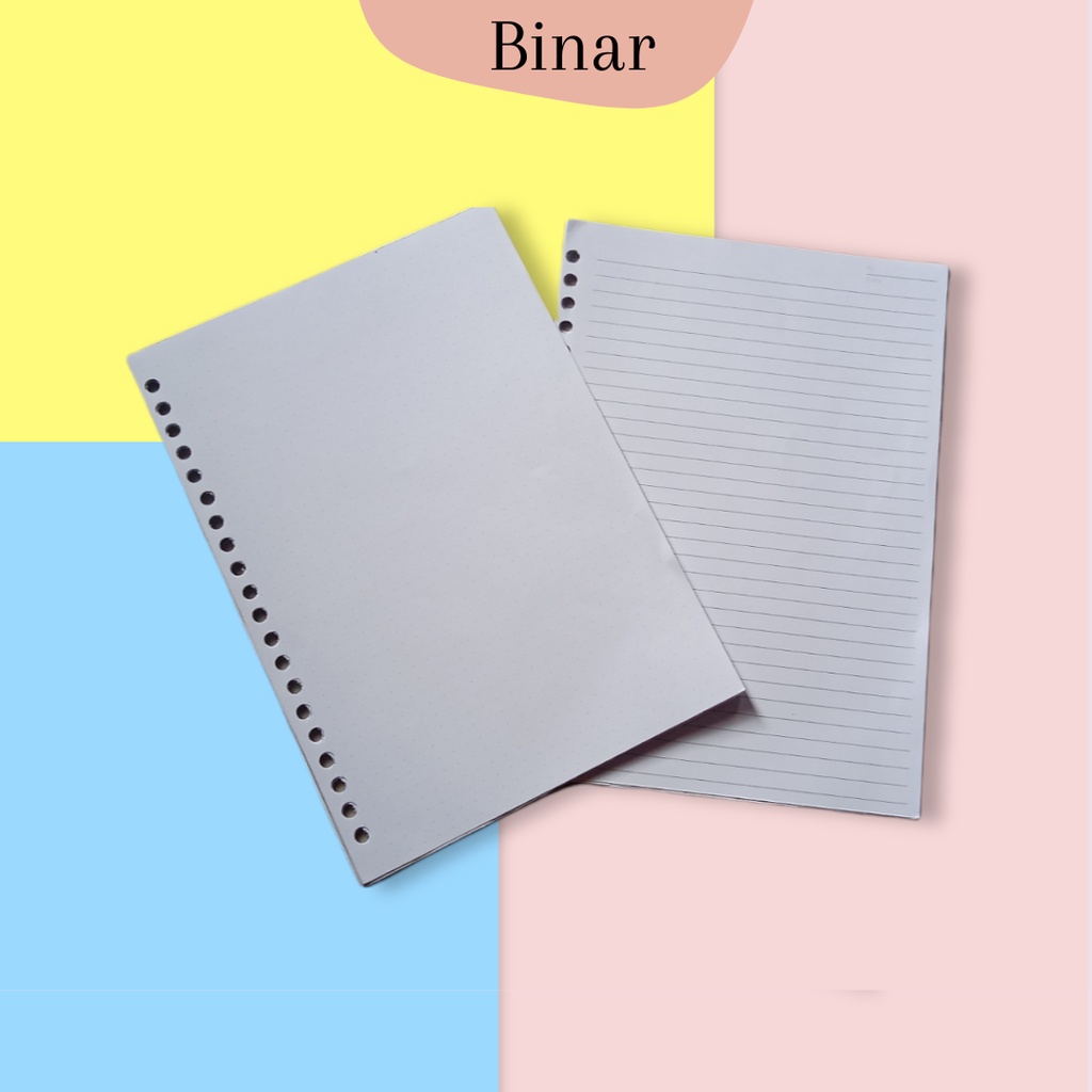 

(ISI 50) BINDER LOOSE LEAF A5 GRID LINED PLAIN DOT MURAH BERKUALITAS KERTAS HVS 70 GSM ISI 50 LEMBAR