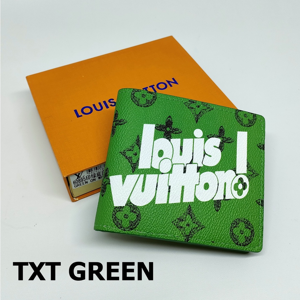 DOMPET PRIA LV IMPORT MODEL TIDUR KULIT SINTETIS-TXT GREEN