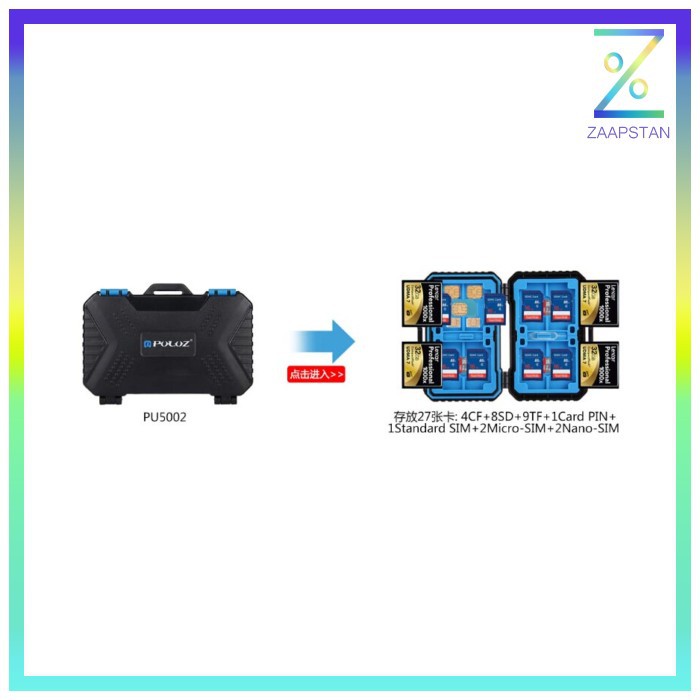 Puluz Tas Kotak Penyimpanan Memory Card Waterproof - PU5002 - Black