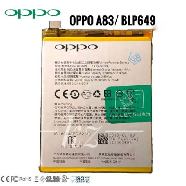 Baterai Batre Oppo A83 A 83 BLP649 Battery oppo a83 Original blp 649