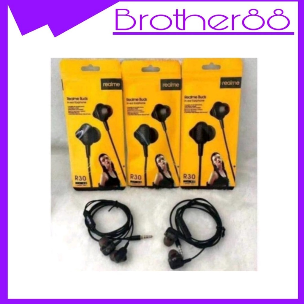 HEADSET HANDSFREE REALME R30 BUDS ORIGINAL EXTRA BASS HIGH QUALITY