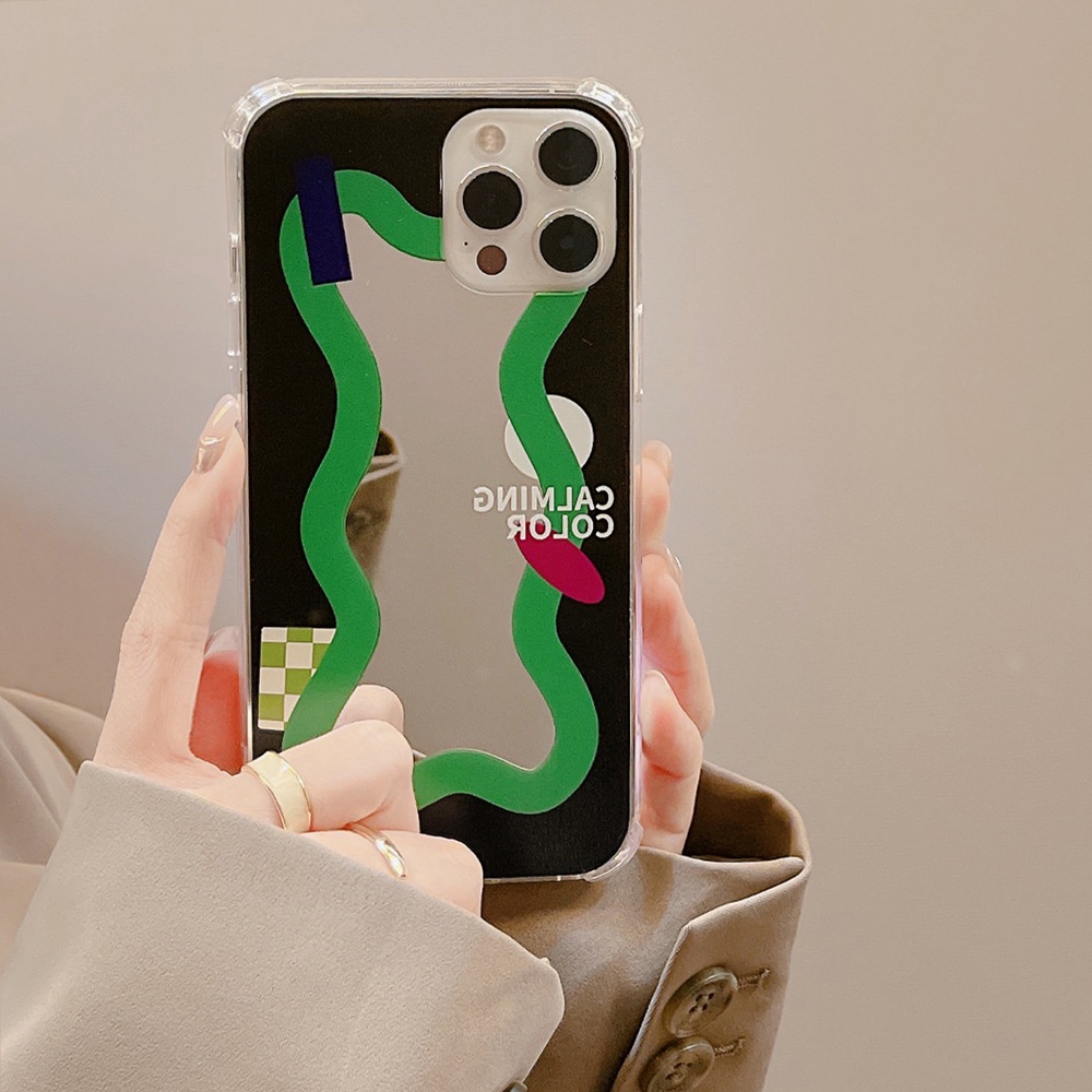 IPHONE Cover Case Cermin Fashion Warna Campur Untuk Iphone7 8 PLUS X XR XS 11 12 13 MINI PRO MAX SE 2020 Lembut TPU Pelindung