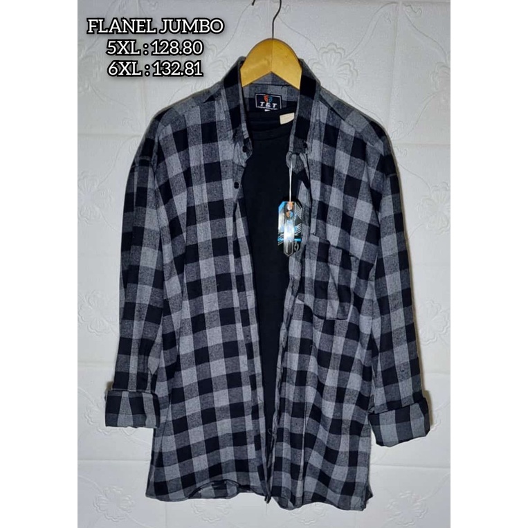 flanel jumbo lengan panjang pria size 5XL-6XL / kemeja flanel lengan panjang jumbo pria