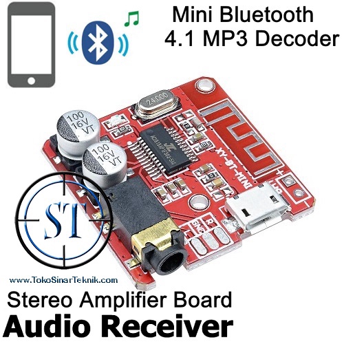 Module Mini MP3 Bluetooth 4.1 Lossless Speaker Decoder Amplifier Board Stereo Receiver Input Dc 3.7-5V USB TF SD Card