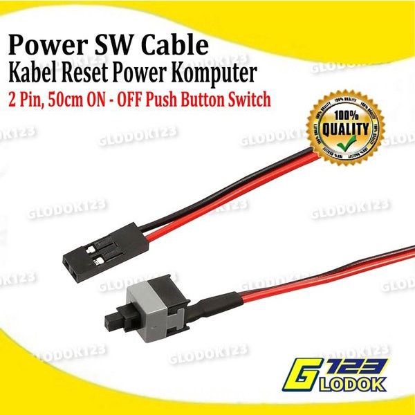 Tombol Kabel Power Reset Switch SW 2 Pin Push Button CPU PC Komputer