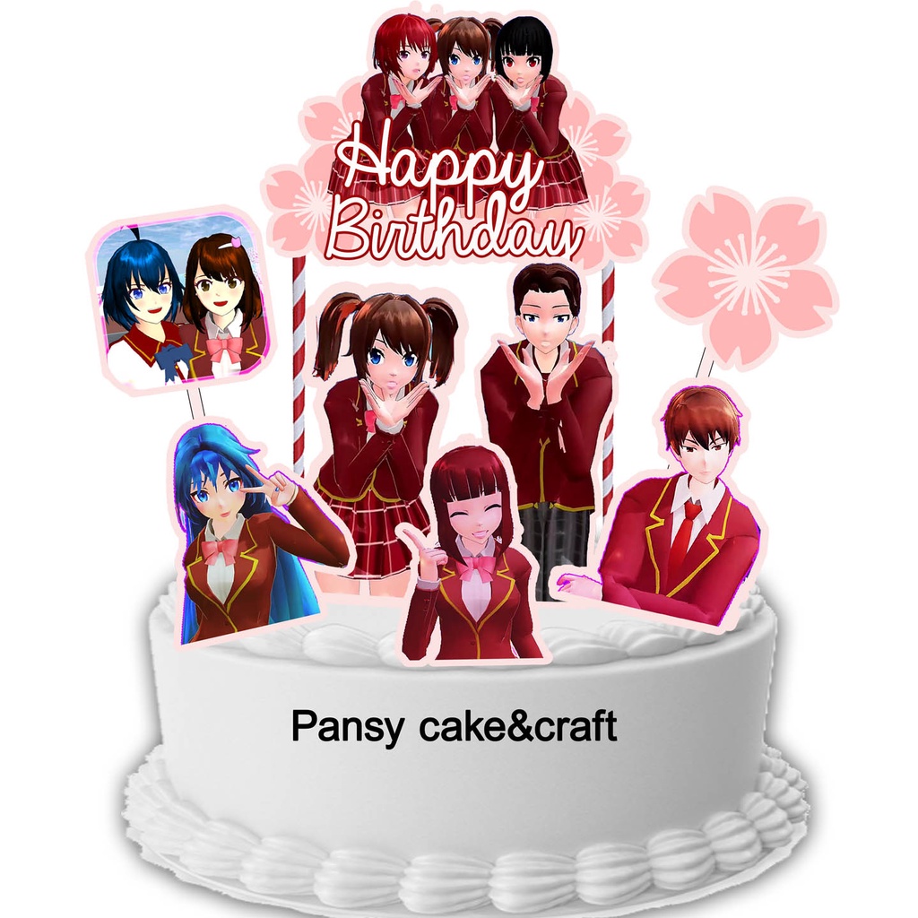 Cake topper Sakura School Simulator Big EKONOMIS