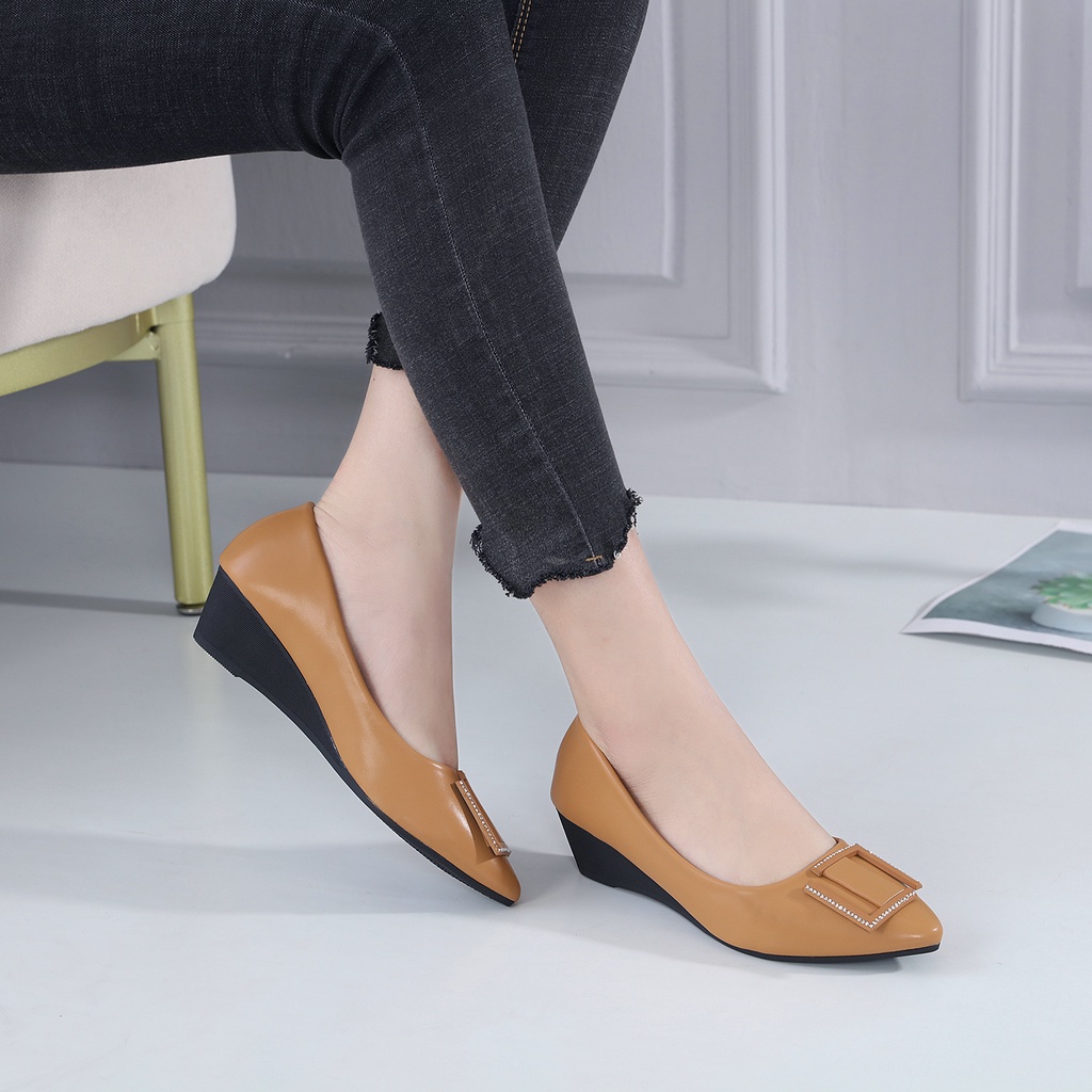 JISO RYONA ZEN-286 Sepatu Wedges Kerja Wanita 4cm Import