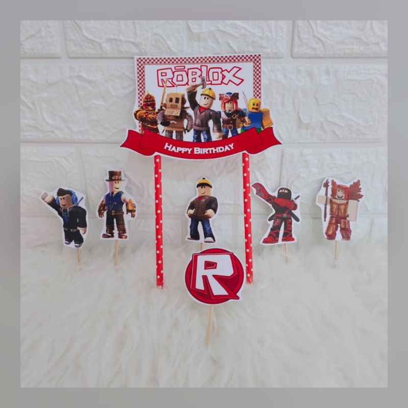 Topper Roblox Topper ulang tahun happy birthday topper puding topper kue tart hiasan ulang tahun