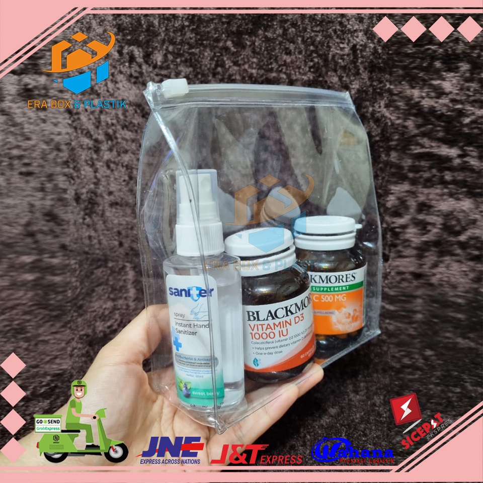 Plastik Mika Zipper Premium | Dompet Masker Kosmetik Serbaguna| Travel Pouch | Zipper Lock | Zipper Bag | Plastik Mika Kosmetik Serbaguna | Pouch Pvc Zipper Bag