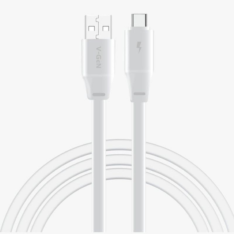 Kabel Data Usb V-GEN  Super Speed Usb Type-C  2.4A Flat Cable 1 Meter