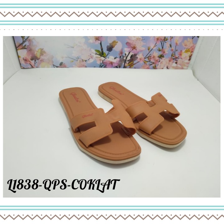 SANDAL SELOP WANITA IMPOR GLANZTON L-1838-QPS UK. 37-41