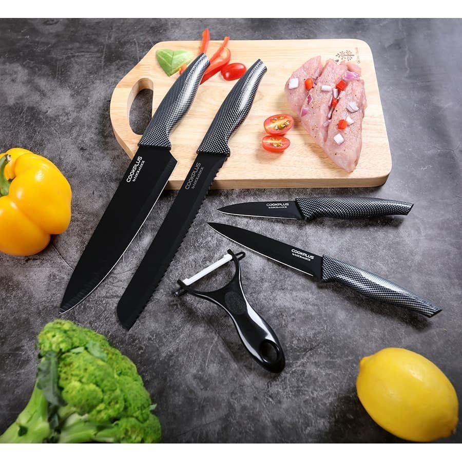 Pisau Set Cookplus 5PCS - Black (CKK101S5BLK)