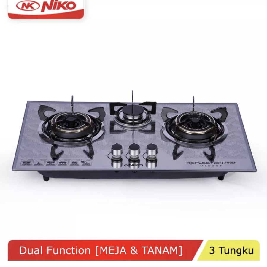 NIKO KOMPOR GAS 3 TUNGKU REFLECTION PRO MIRROR
