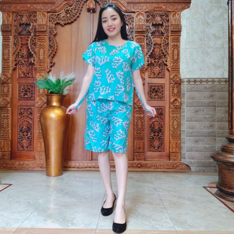 PIYAMA BALI - PIYAMA PENDEK - MOTIF JEPUN-Seruni Tosca