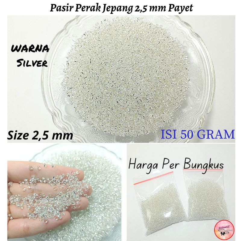 Pasir Perak Silver Besar Mote Payet Jepang Toho Premium 2,5 mm 3,5 mm Air Mata Mutiara Kristal Benin