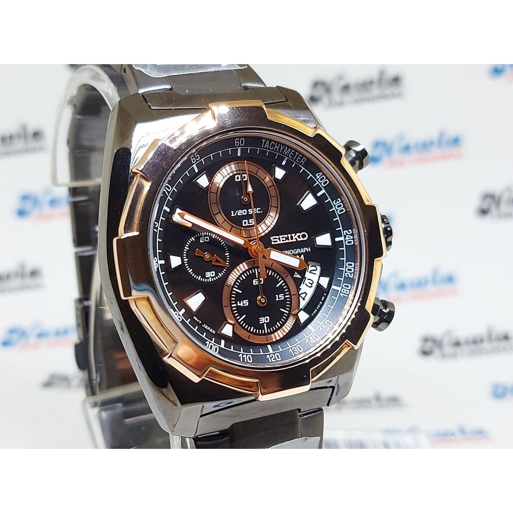 Seiko Quartz SNDD54P1 Chronograph Gold Plated Bezel | Jam Pria SNDD54