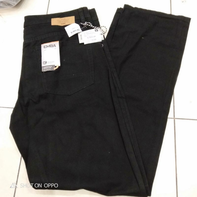 CELANA PANJANG PRIA EMBA ORIGINAL WARNA HITAM  JORDAN REGULAR