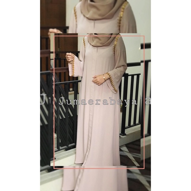 Abaya nude payet gold