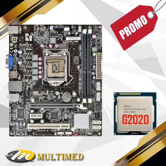 Promo Paketan Murah Motherboard H61 LGA 1155 DDR3 + Processor G2020