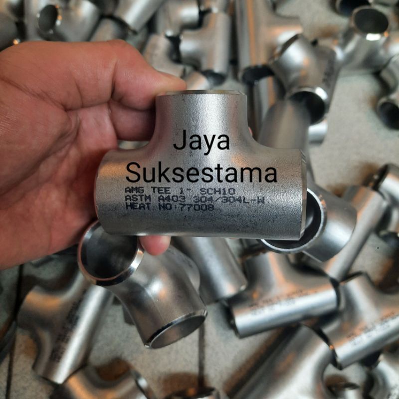 Tee Las SCH10 Stainless SS 304 8" inch SS304 SCH 10