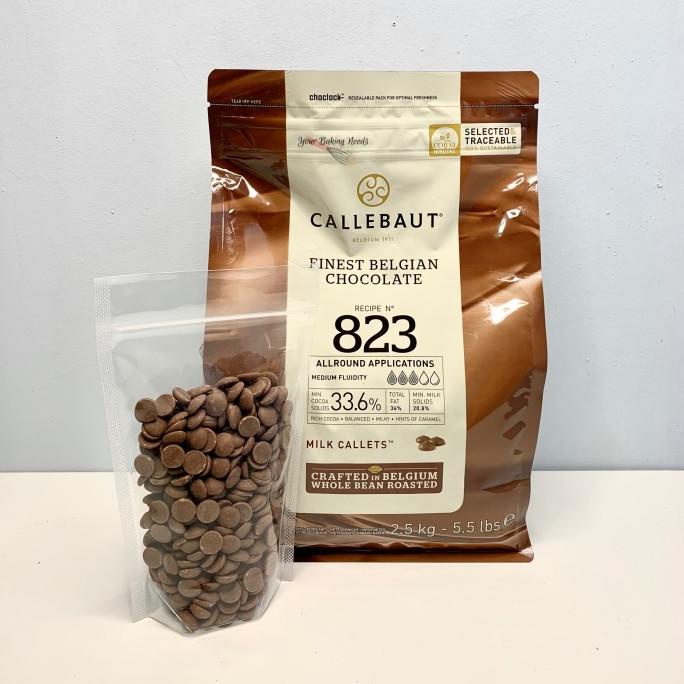 

Callebaut Milk Chocolate Couverture 33,6% Repack 250 gr KOMPLIT Kode 1354