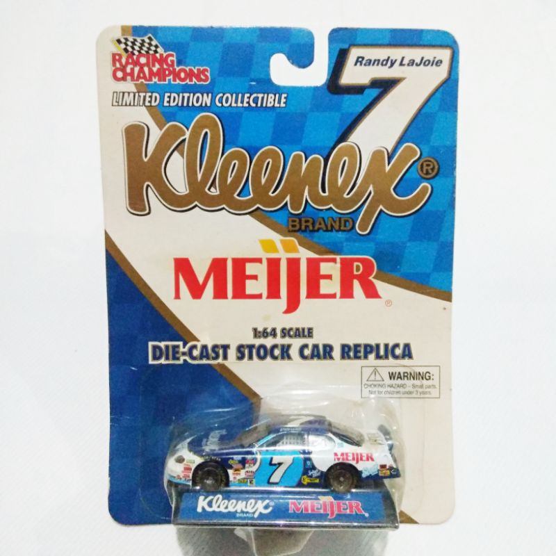 Nascar No 7 Kleenex Meijer Randy LaJoie Chevrolet Monte Carlo RACING CHAMPIONS card