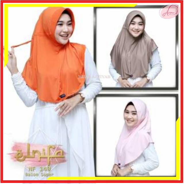 HIJAB INSTAN SERUT ELNIFA POLOS ZOYA TUTUP DADA KERUDUNG SERAGAM INSTAN