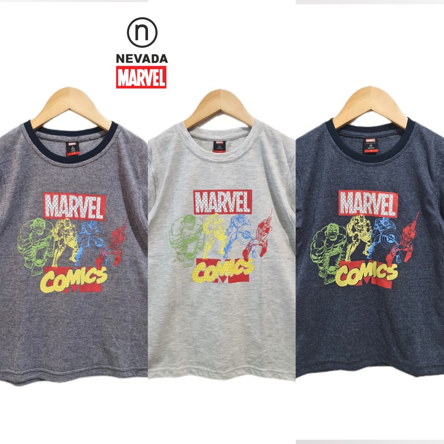 Kaos Anak Laki Nevada Marvel Avengers Comics / Kado Kaos Baju Celana Anak Adem Murah / Spiderman Bat