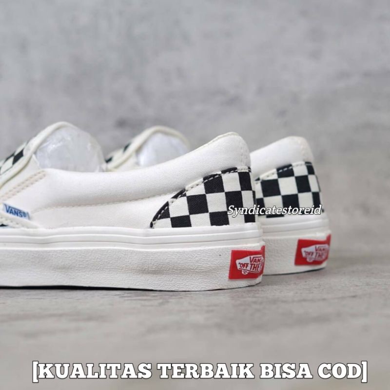 SEPATU VANS SLIP ON CHECKERBOARD OG 100% IMPORT PREMIUM BNIB Black White Sepatu vans sepatu catur slip on catur sepatu vans sneakers vans sepatu pria