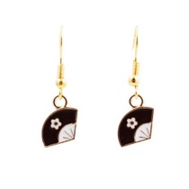 LRC Anting Gantung Fashion Fan Geisha Fan Alloy Drip Earrings K83025