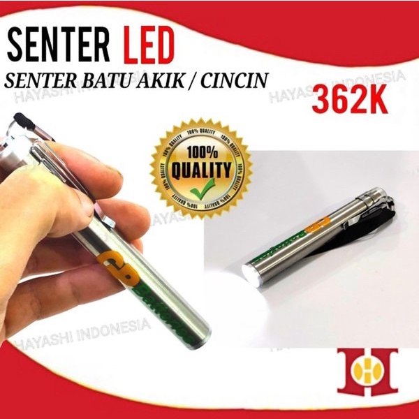 Senter LED Mini Batu Cincin Akik Mulia Pulpen Police SWAT Flash Light