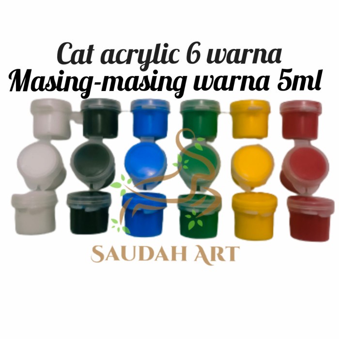 

Limited Cat Acrylic / Cat Akrilik 5Ml 6 Warna Berkualitas Sale!!!