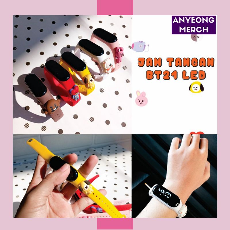 (COD) JAM TANGAN LED KPOP BT21 COOKY CHIMMY TATA KOYA RJ BTS