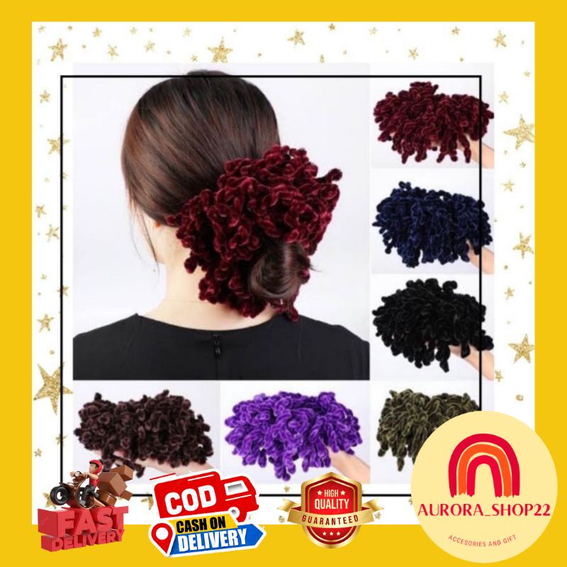 [COD] Ikat Rambut Ubur Ubur Jumbo Kunciran Rambut Ubur Ubur 100 Juntai Cepol Rambut Hijab Jumbo