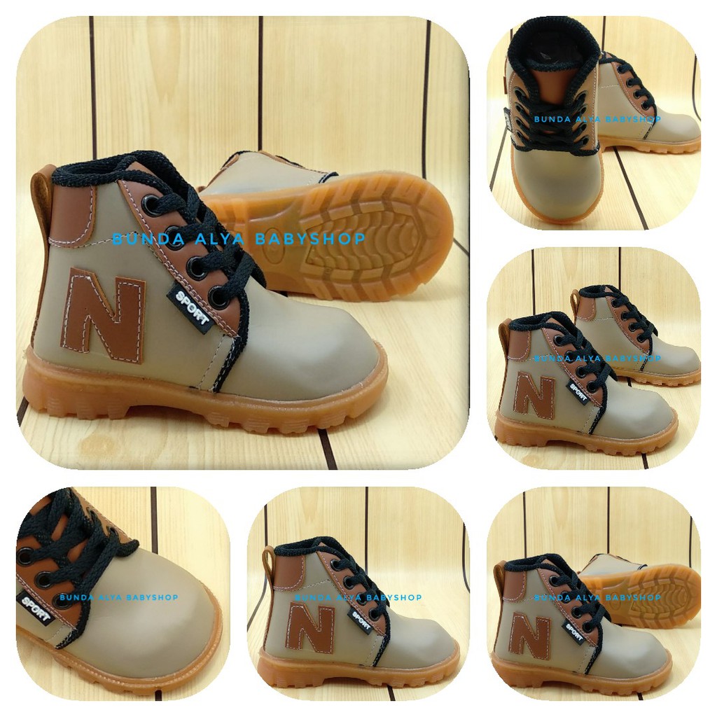 SALE Sepatu Anak Laki Laki Boots Umur 1 Tahunan COKLAT KREM - Sepatu Boots Anak Cowok Size 22 - 23