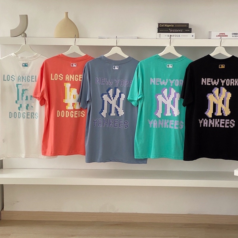 MLB tshirt mosaic design NY LA major league basketball mlb korea