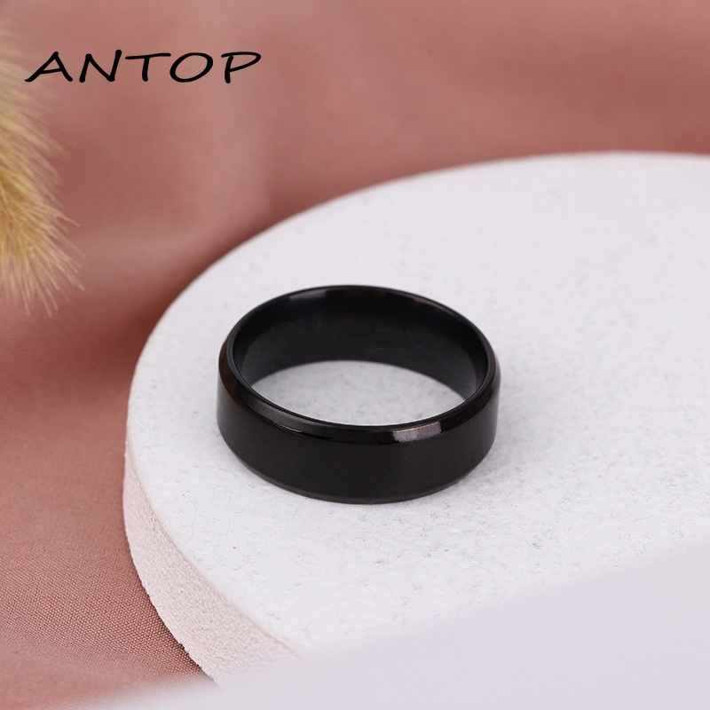 Cincin Matte Stainless Steel Punk Sederhana Untuk Hadiah Perhiasan Fashion Pria ANTOP