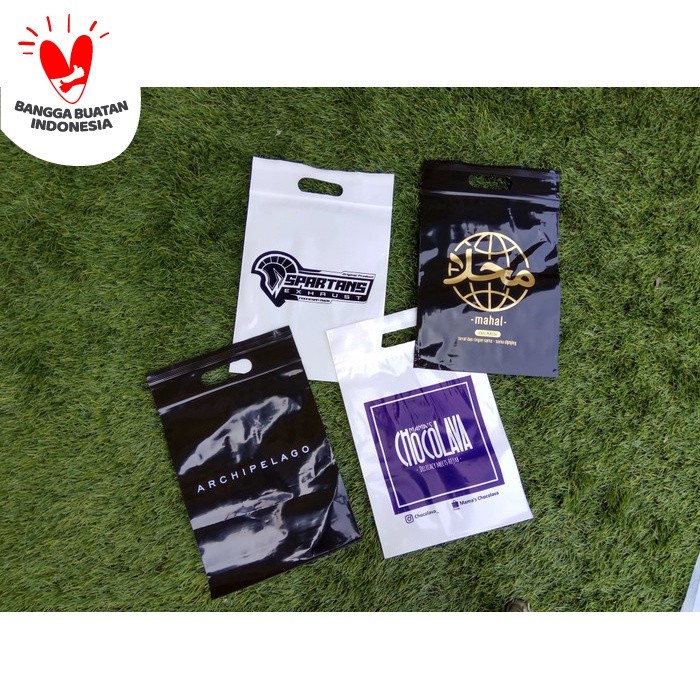 PLASTIK KLIP PLONG 20x25 + 7cm, sablon plastik packaging untuk hijab