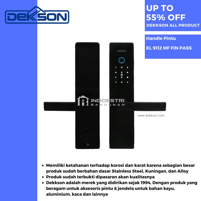 Kunci Pintu - Smart Digital Lock Dekkson El 9112 Mf Fin Pass / Kunci Pintu Digital