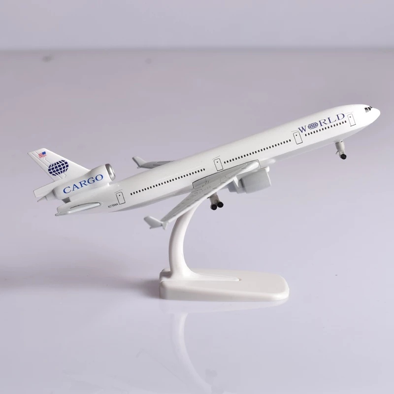 Md-11 KLM Mainan Pesawat Terbang Amerika Kargo Airlines Diecast MD11 Bahan Alloy Dengan Roda Pendaratan