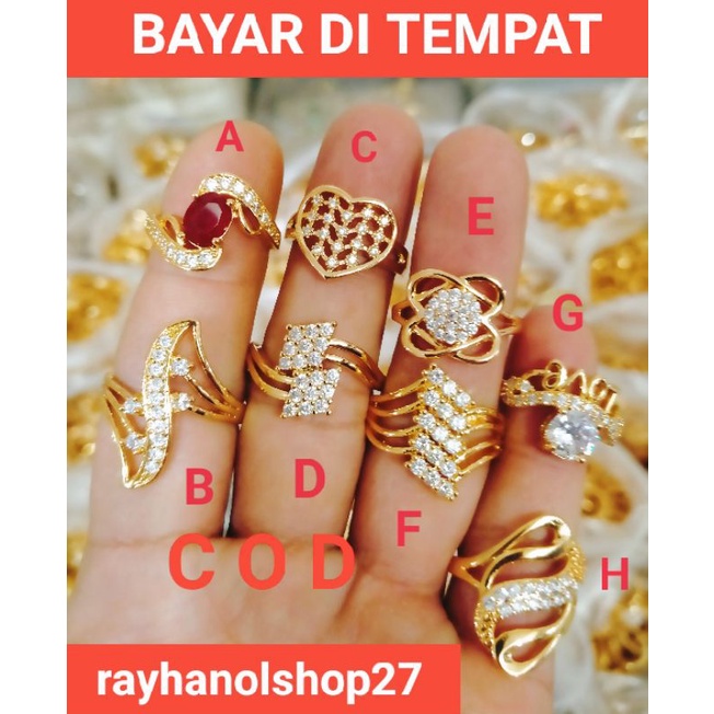 TERBARU DARI RO-27, CINCIN CICANDE TITANIUM GOLD LAPIS EMAS 22 K ANTI KARAT MOTIF PILIHAN