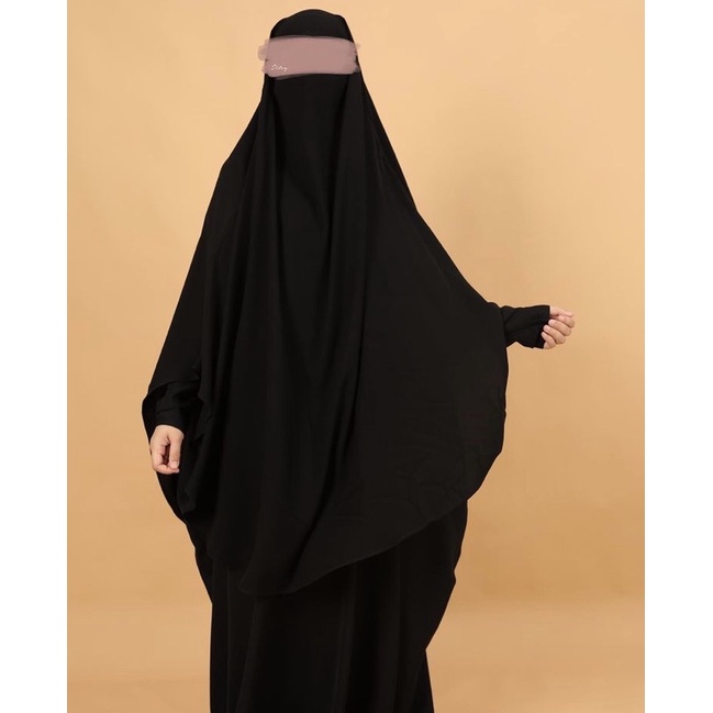 Preloved Rawda Black Ditsy Moslem