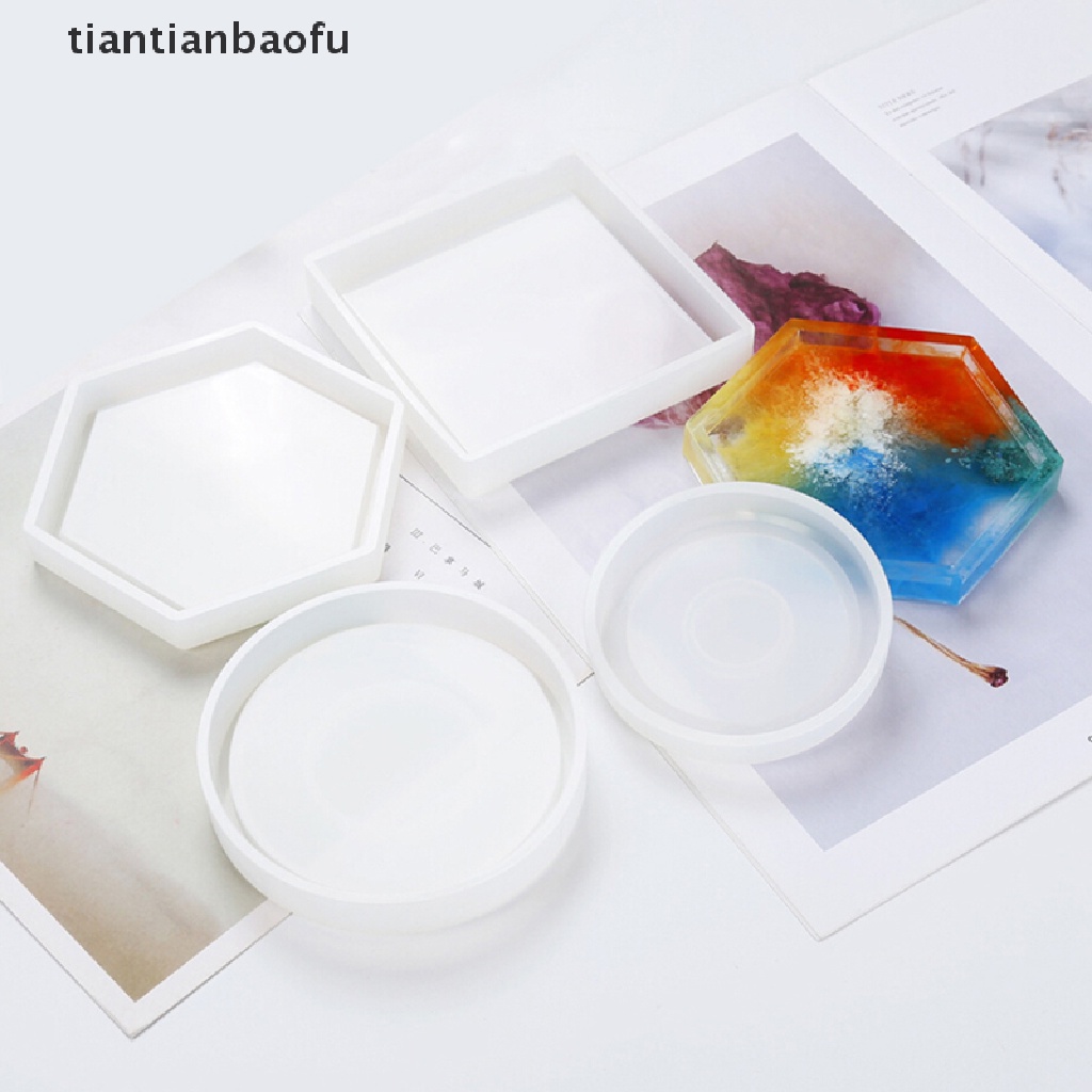 [tiantianbaofu] Coaster Resin Silicone Cup Mat Pad Mold Jewelry Making Epoxy Mould Tool Craft Boutique