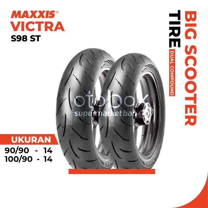 Paket Ban Depan Belakang Maxxis 90/90-14 & 100/90-14 VICTRA S98ST TUBELESS BAN MOTOR LEXI