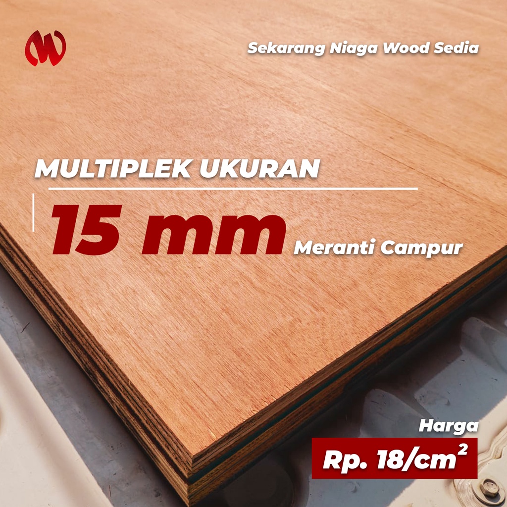 Triplek / Multiplek 15 mm Meranti Campur Ukuran Custom